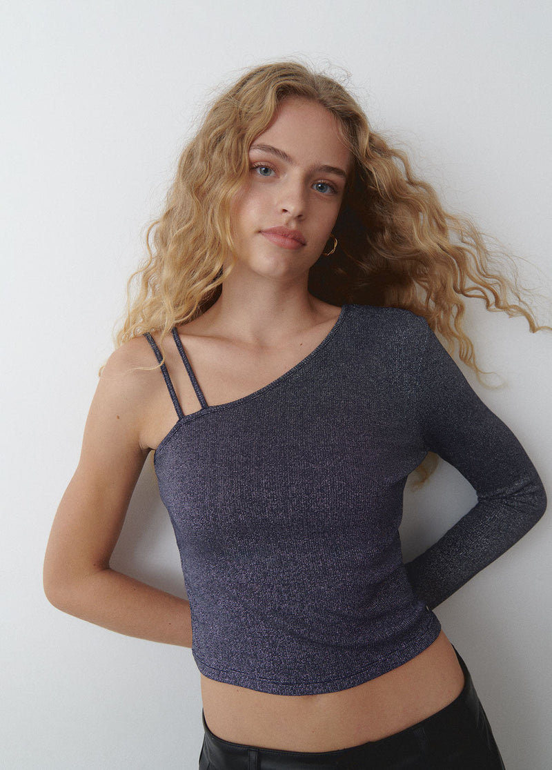 Brownie | Camiseta asimétrica con tirantes para mujer.