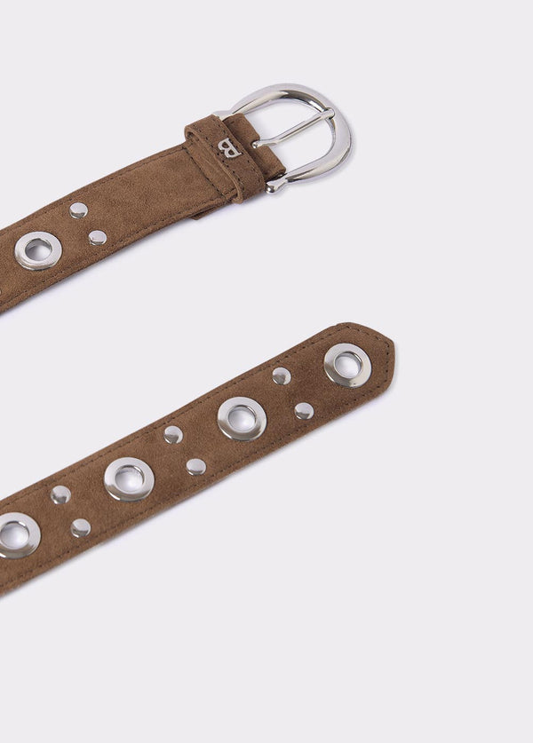 Cinturón eyelets serraje