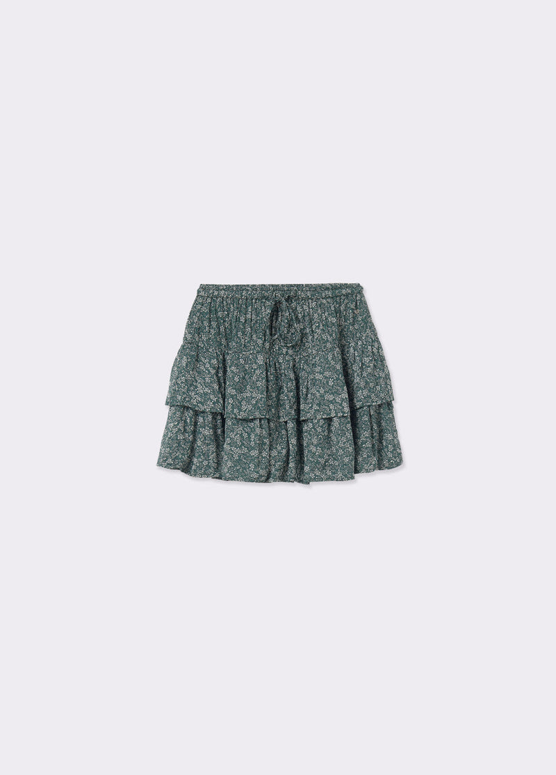 Falda estampada floral bicolor