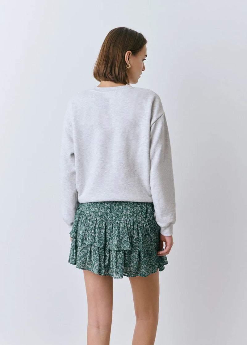 Falda estampada floral bicolor