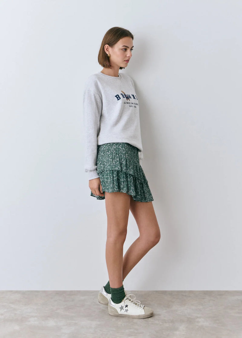 Falda estampada floral bicolor