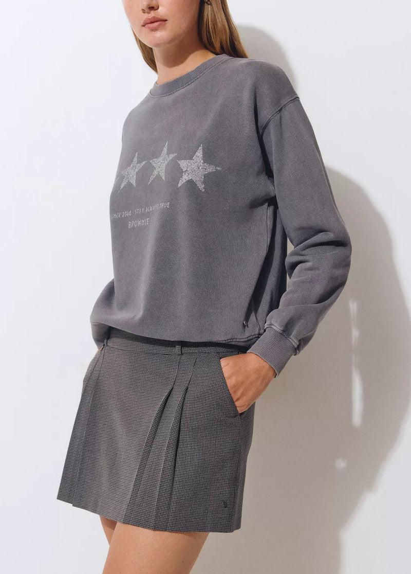 Falda tablas cuadrito Gris