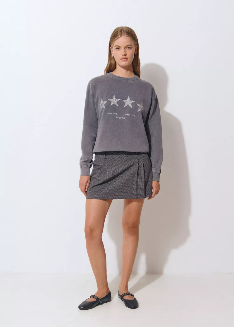 Falda tablas cuadrito Gris