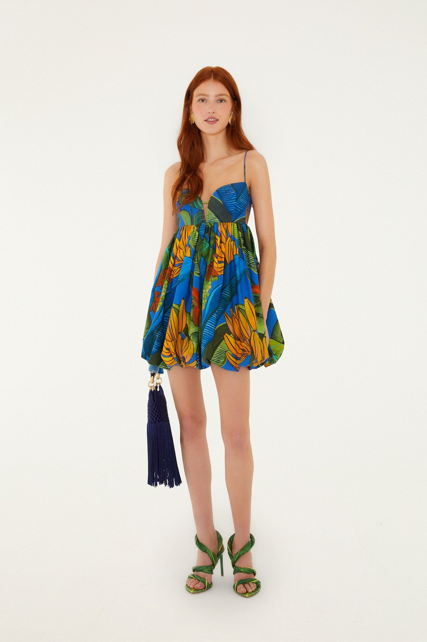 Vestido Mini Azul Banana Grapes Sin Mangas para mujer. | Farm Rio – The ...