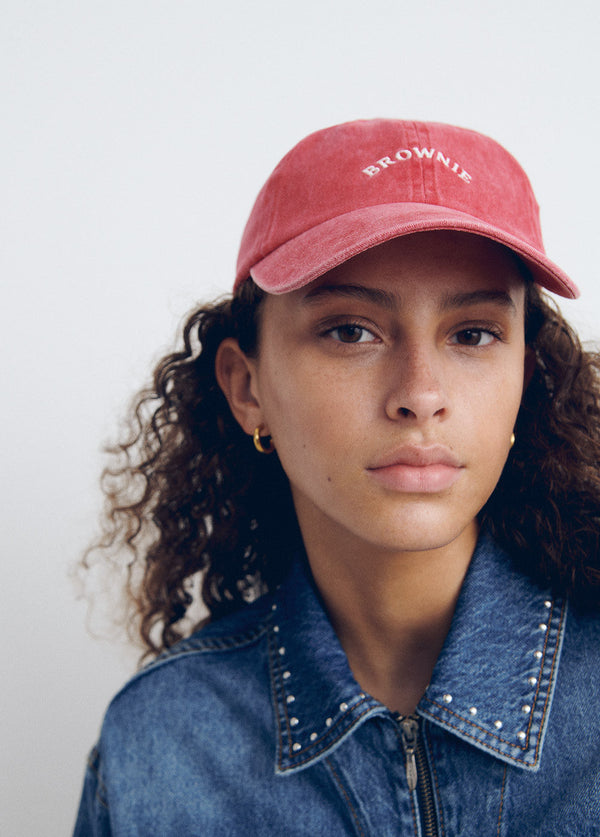 Gorra algodón bordada Rojo