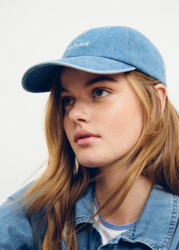 Gorra denim bordada Azul