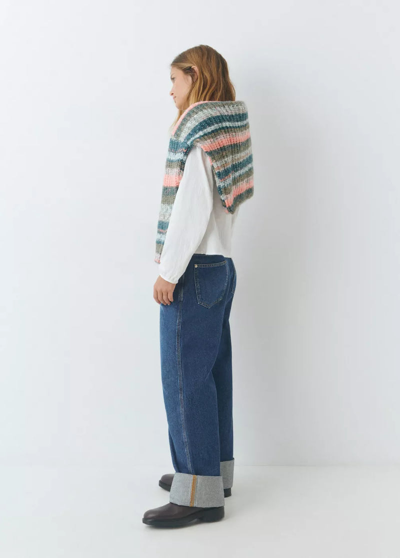 Jeans bajo vuelta Azul Medio