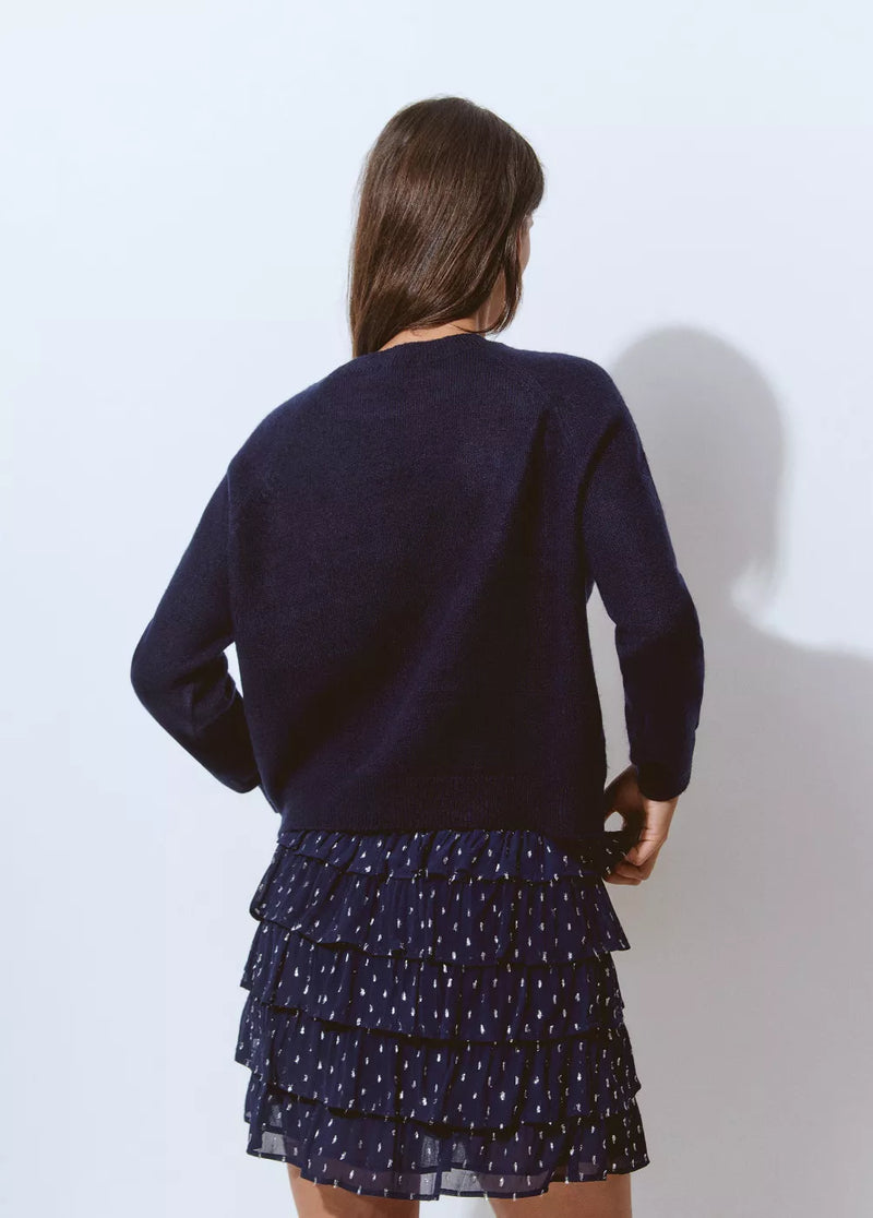Jersey brownie bordado Azul Marino