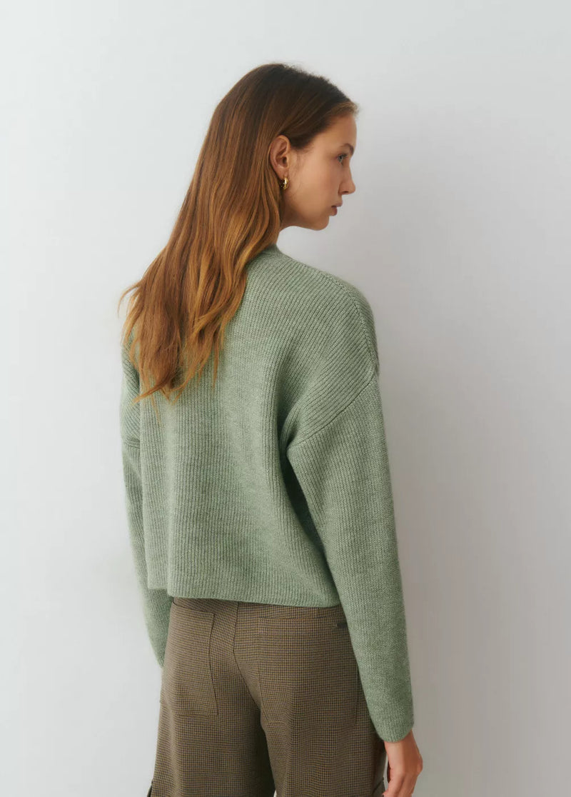 Jersey cuello pico básico Verde