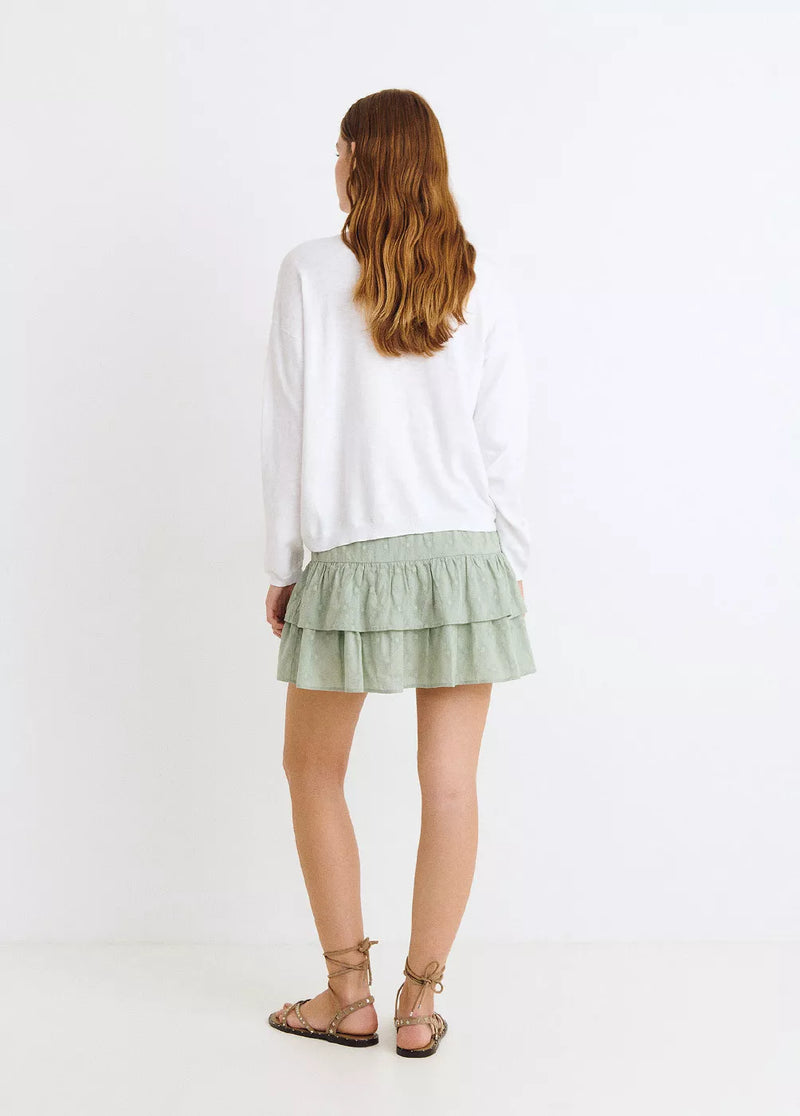 Jersey cuello redondo básico Blanco