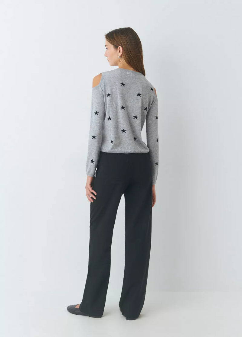 Jersey hombros descubiertos estrellas Gris Medio