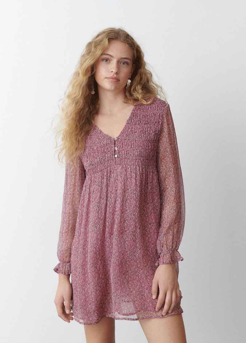 Vestido bata de pecho suelto