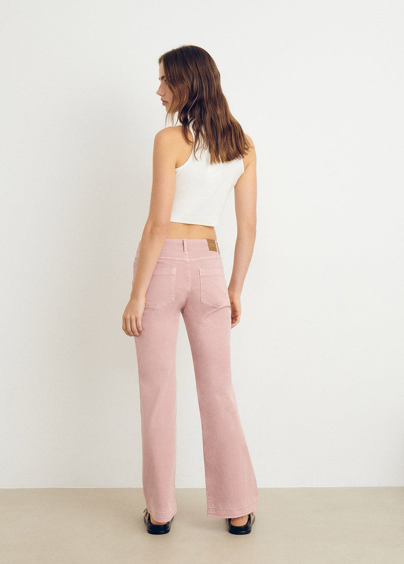 Pantalón culotte botones frontales Rosa