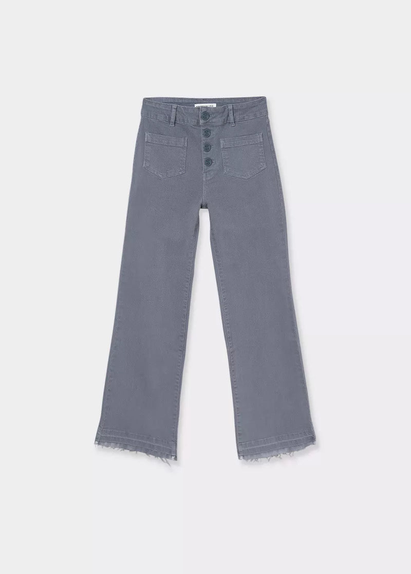Pantalón culotte botones frontales Azul