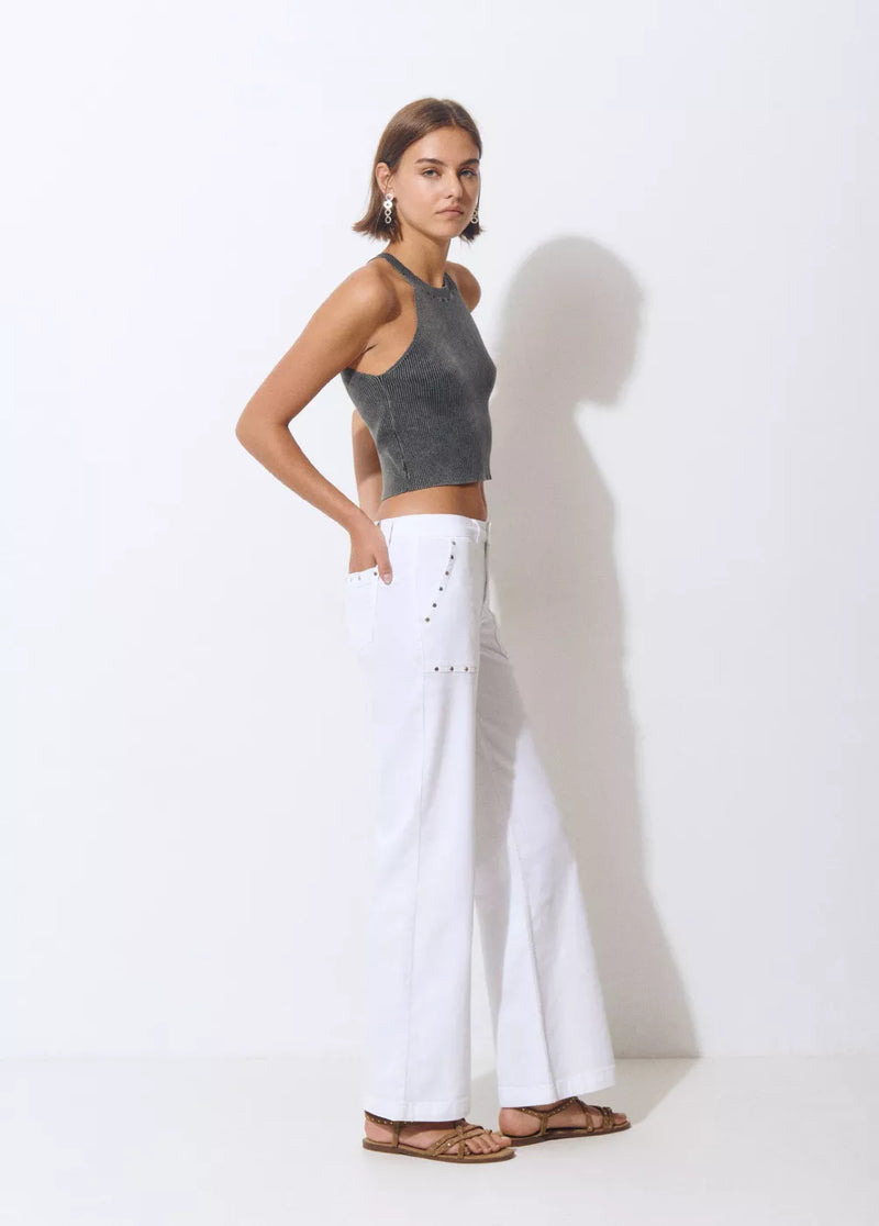 Pantalón culotte tachas