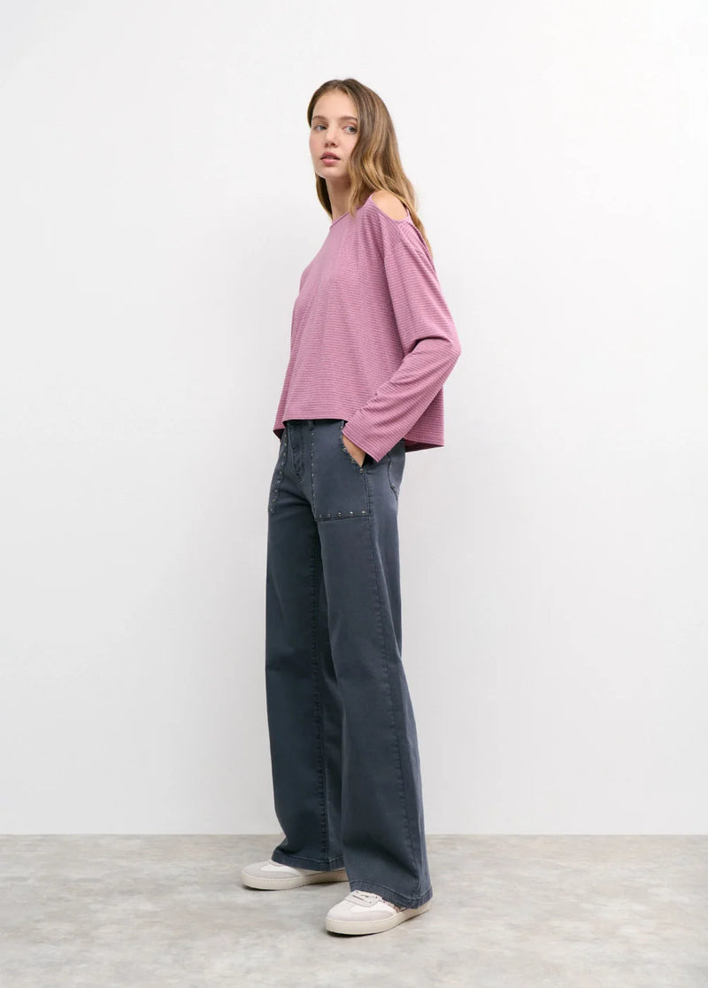 Pantalón culotte tachas