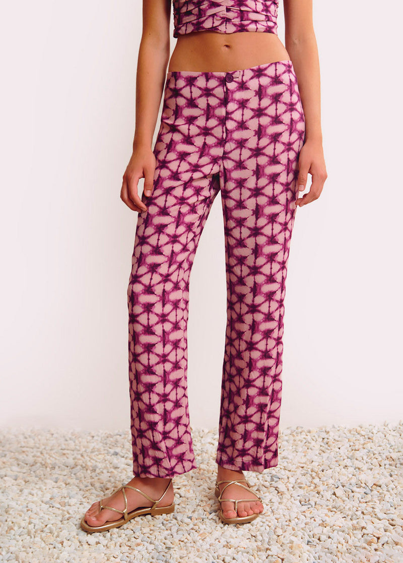 Pantalón estampado Berenjena