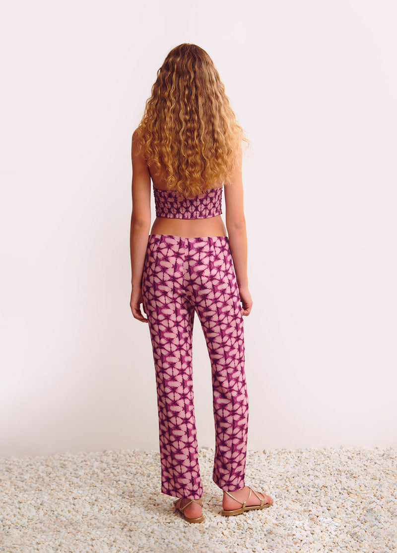 Pantalón estampado Berenjena