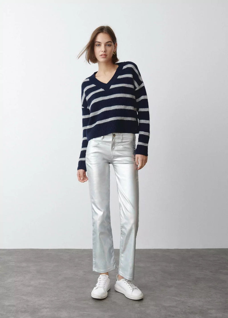 Pantalón metalizado Plata