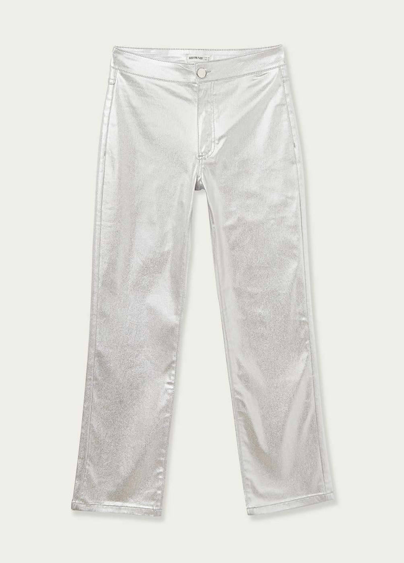 Pantalón metalizado Plata