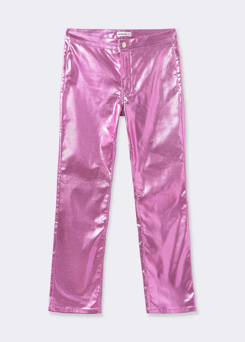 Pantalón metalizado Fucsia