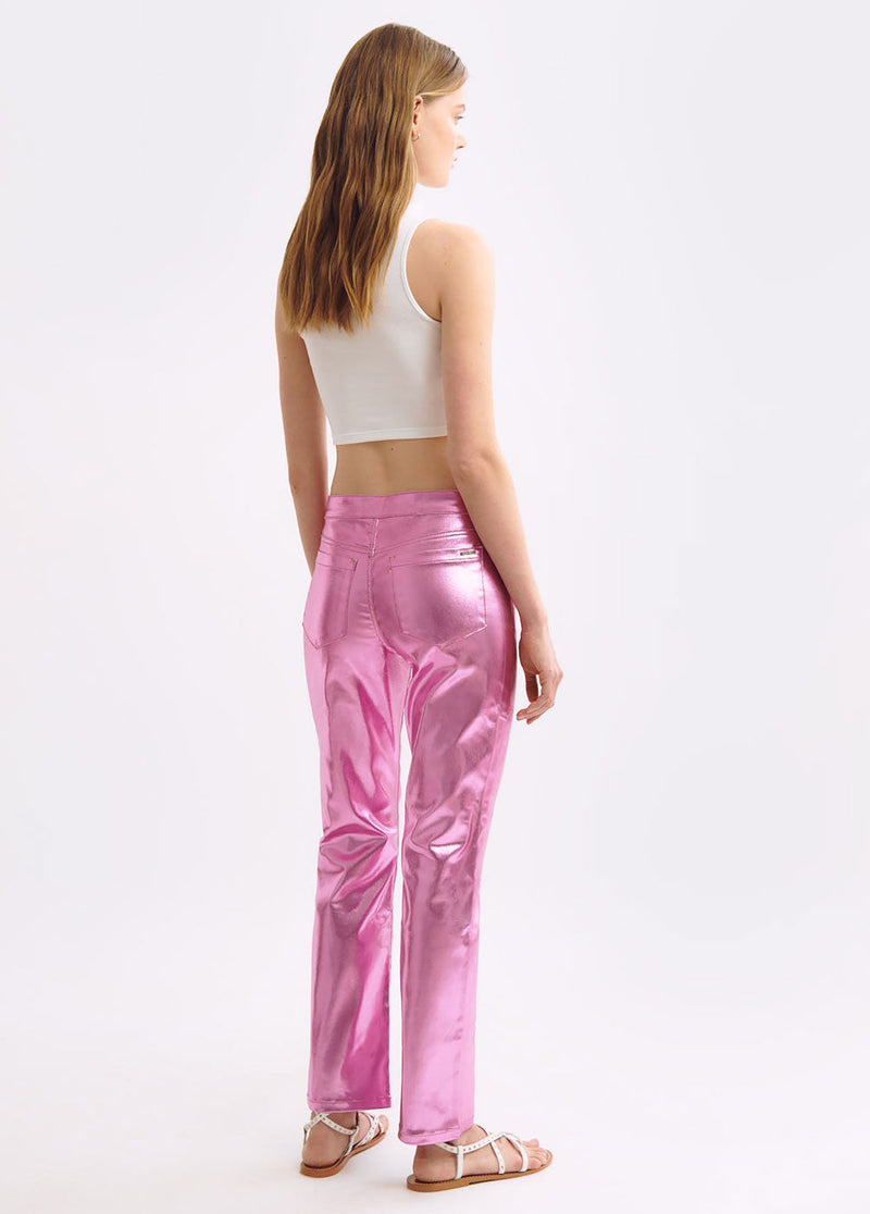 Pantalón metalizado Fucsia