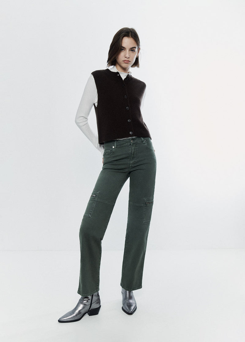 Pantalón recto cargo Kakhi