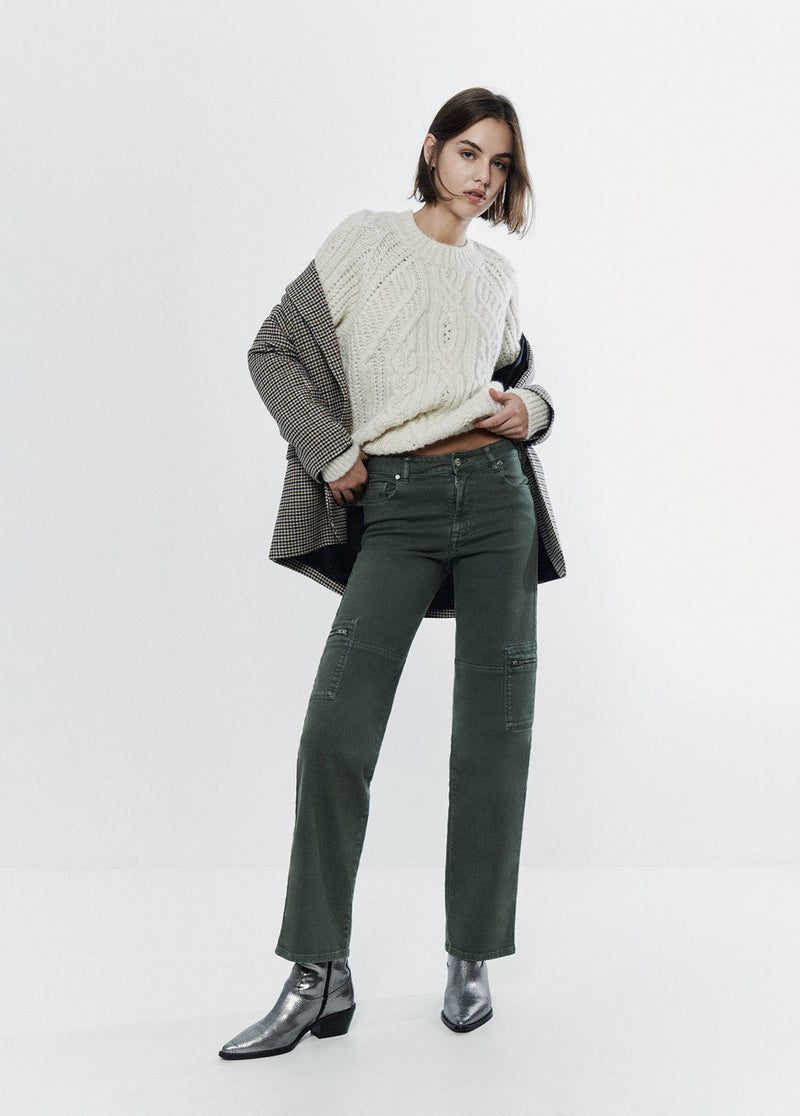Pantalón recto cargo Kakhi