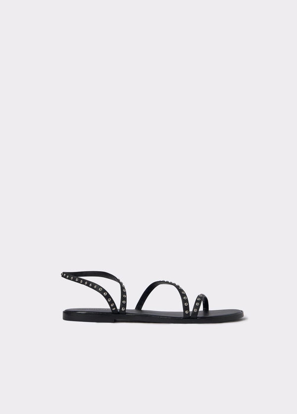Sandalia tiras tachas Negro