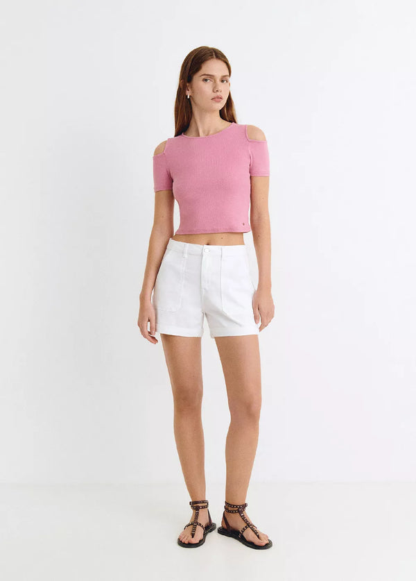 Short bolsillos frontales Blanco