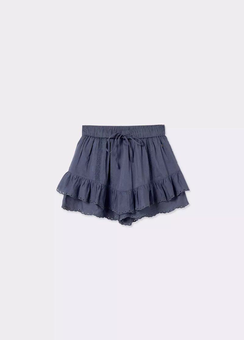 Short volantes puntilla bordado
