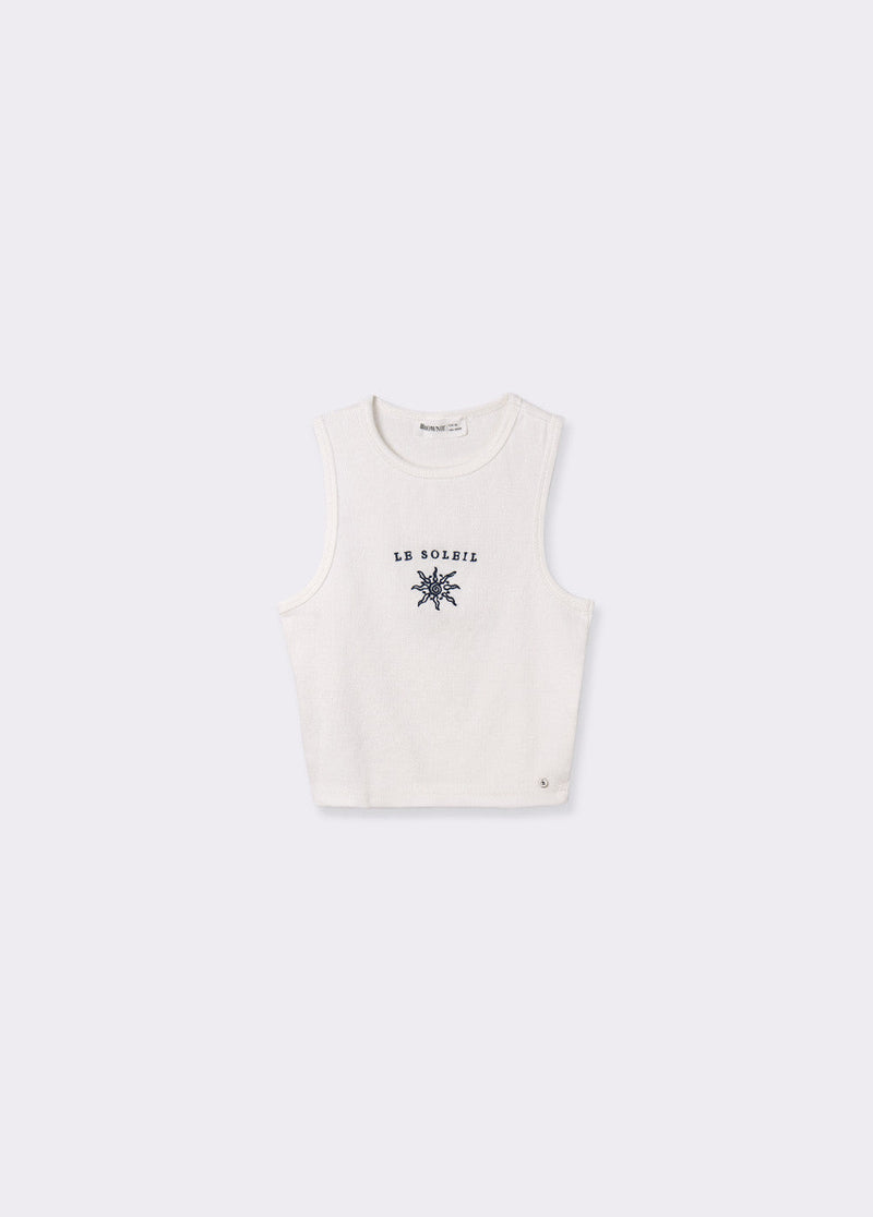 Tank top bordado Blanco