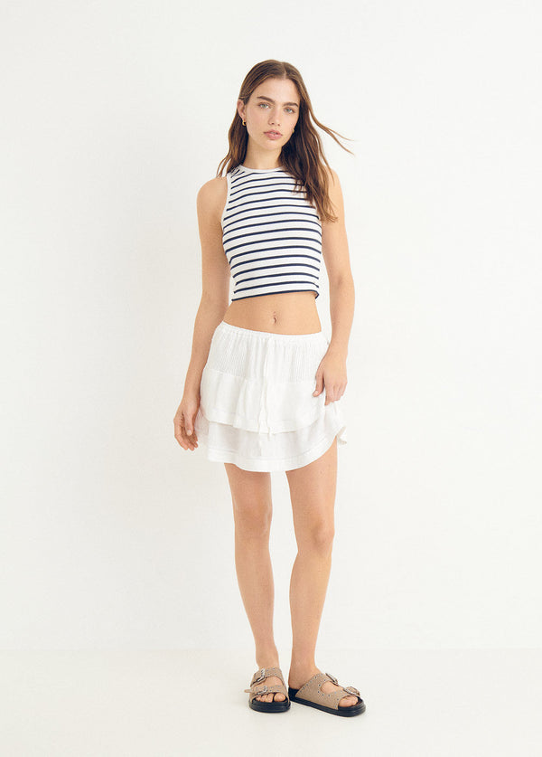 Tank top raya tejida Blanco