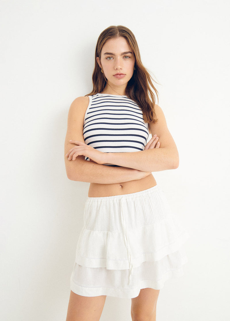Tank top raya tejida Blanco