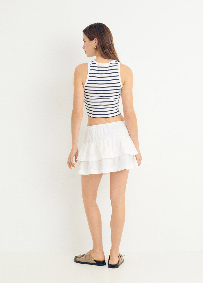 Tank top raya tejida Blanco