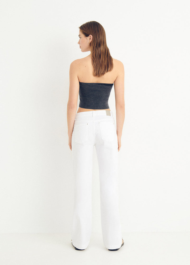 Top bandeau efecto lavado Negro