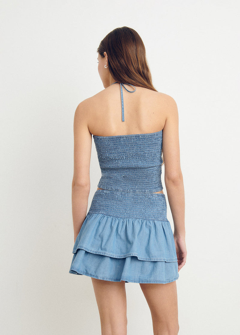 Top engomado jeans Azul Medio