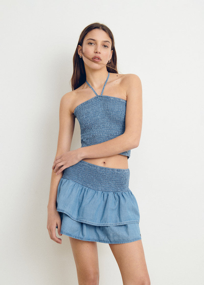 Top engomado jeans Azul Medio