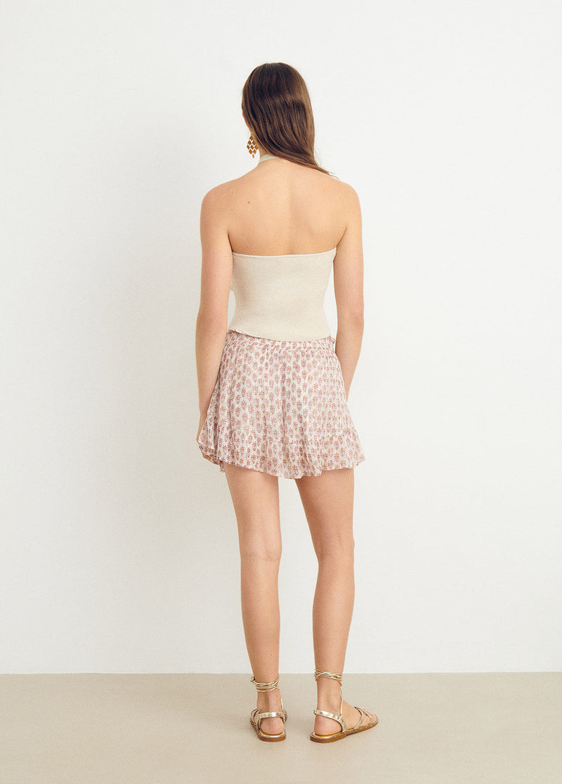 Top halter hilo metalizado Oro