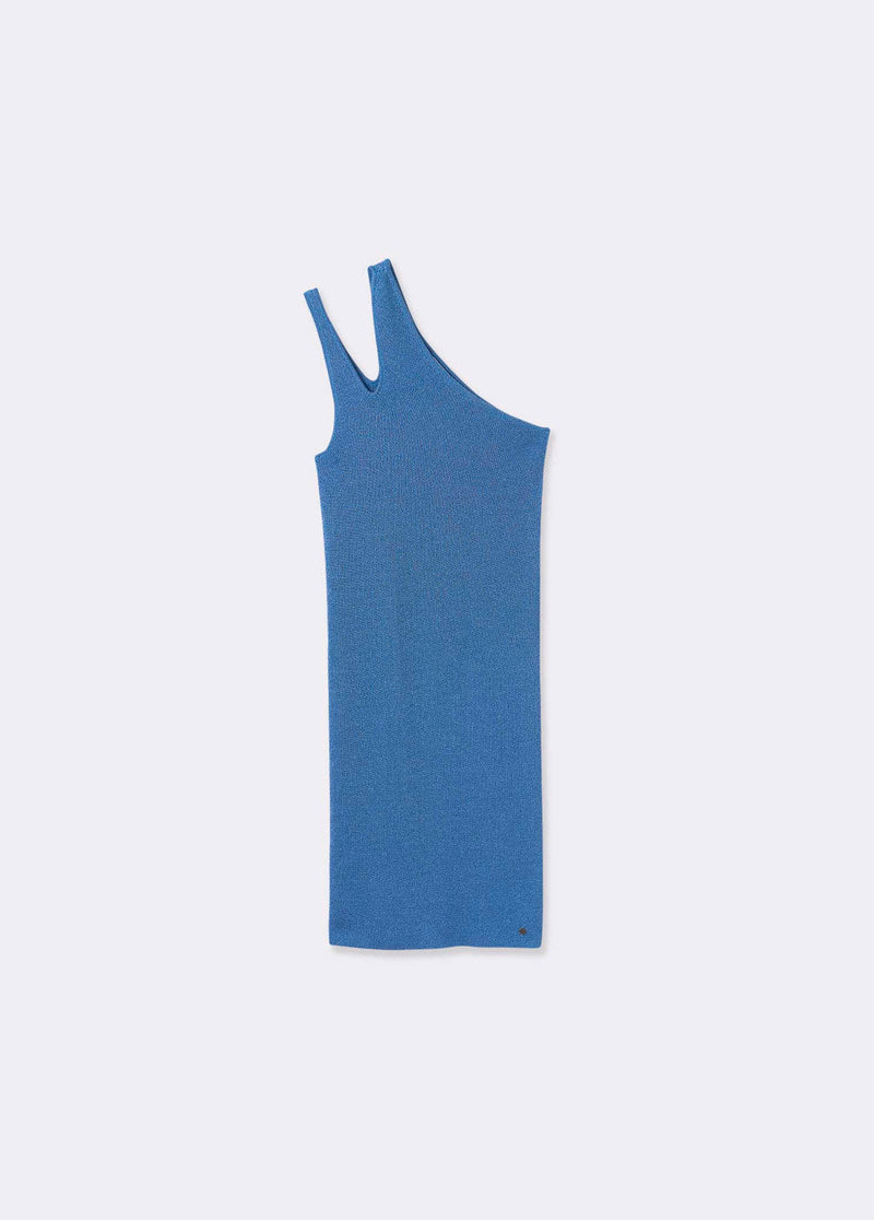 Vestido asimétrico cut out Azul