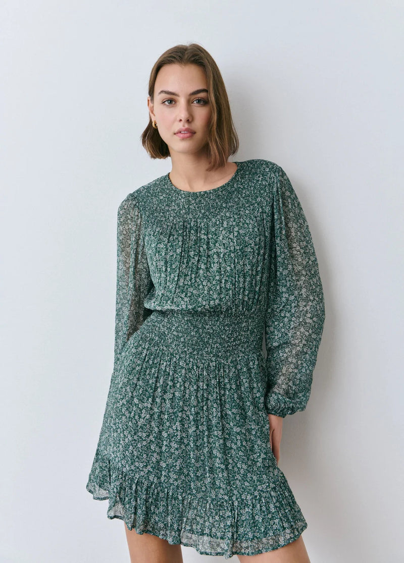 Vestido estampado floral bicolor