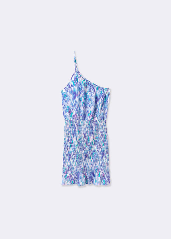 Brownie | Vestido gomas estampado Ikat para mujer.