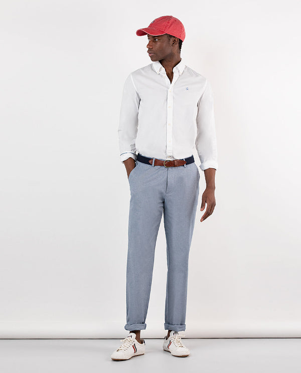 El Ganso | Pantalón Panamá Oxford Azul para hombre.