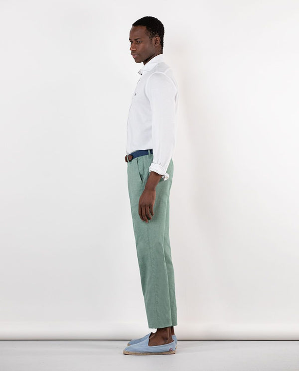 El Ganso | Pantalón Panamá Oxford Verde para hombre.