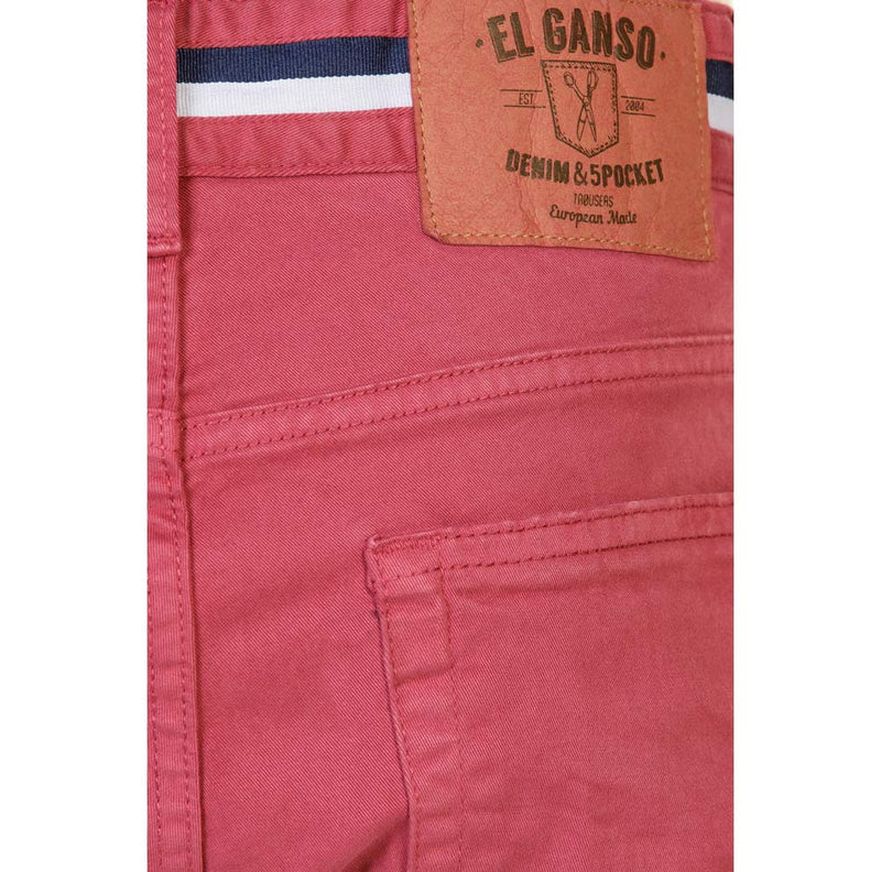 Pantalón Cinco Bolsillos Liso Rojo