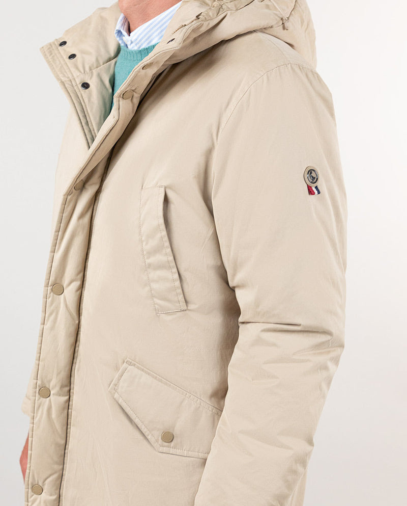 Parka Casual Capucha Beige