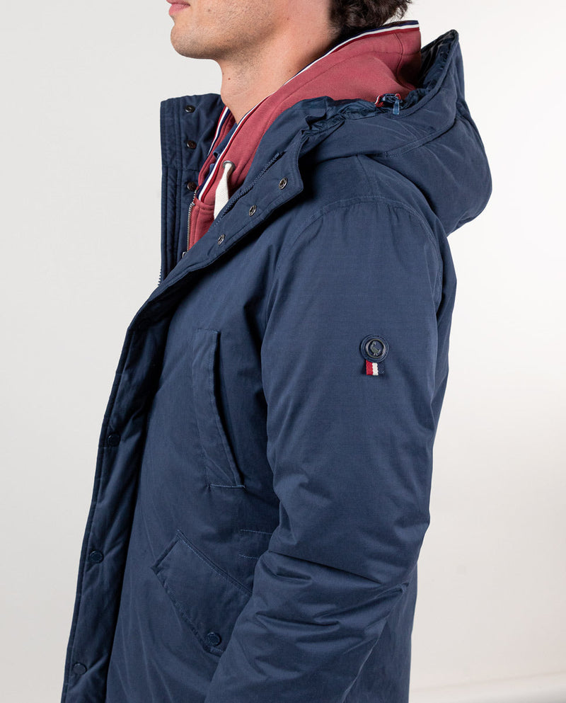 Parka Casual Capucha Marino