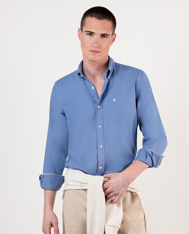 El Ganso | Camisa Garment Dyed Acero para hombre.