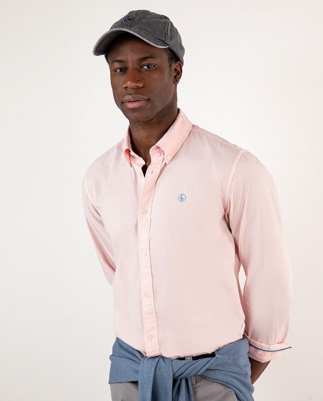 El Ganso | Camisa Garment Dyed Rosa para hombre.