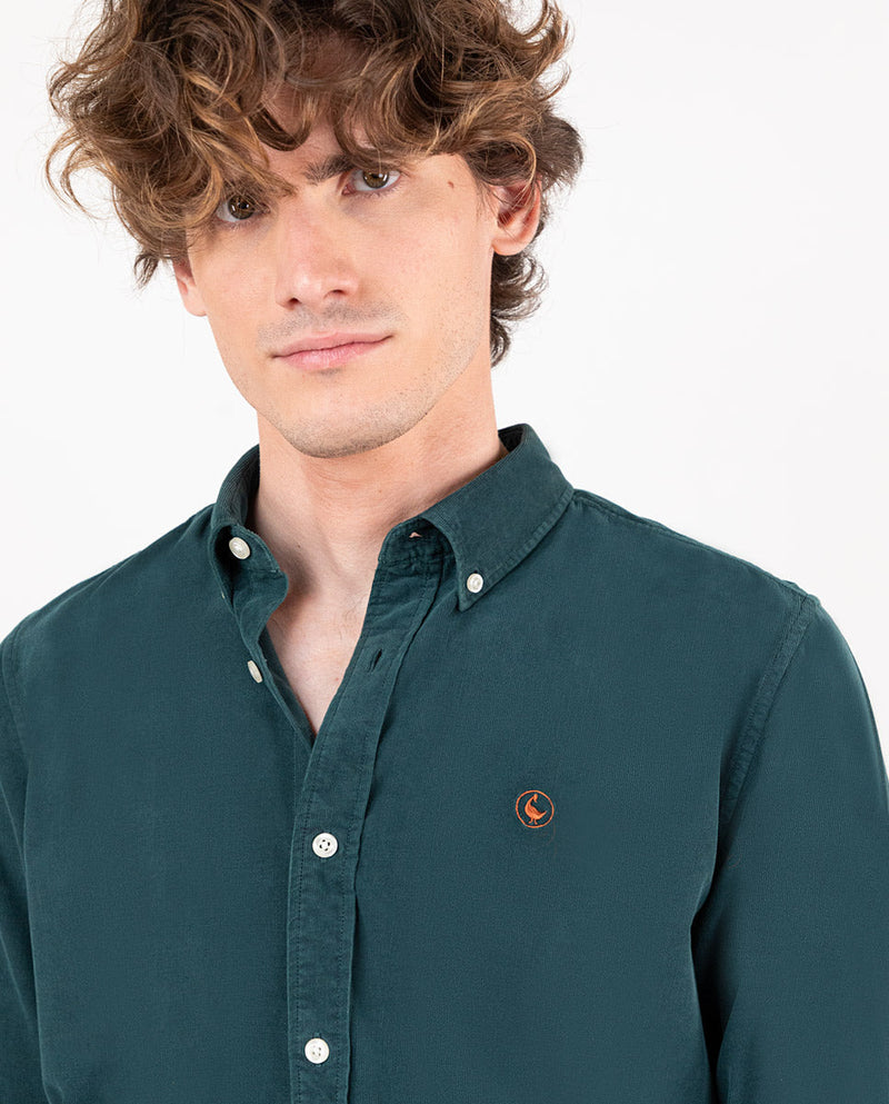Camisa Micropana Garment Dye Verde